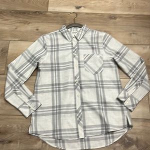 Women’s Vineyard Vines Relaxed Button Down Plaid Shirt Gray Size 6